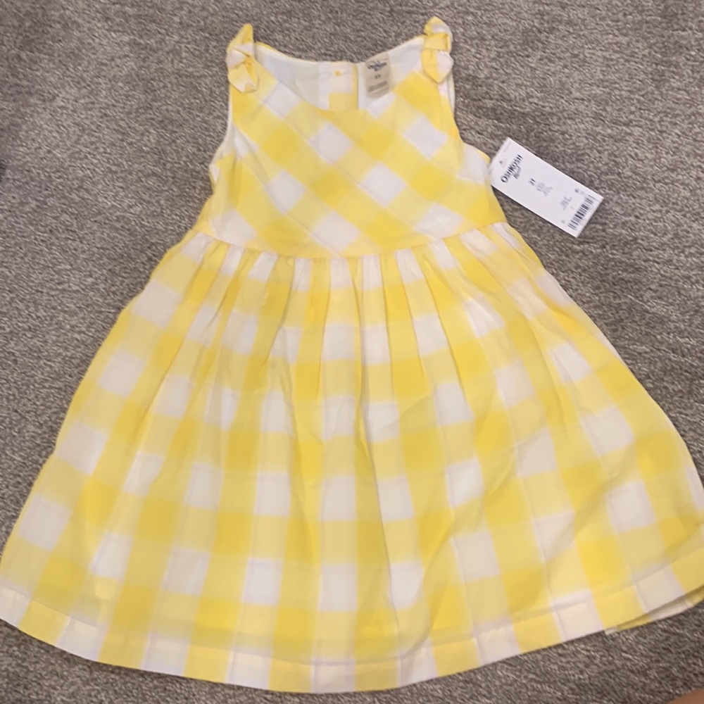 Osh Gosh toddler yellow plaid dress